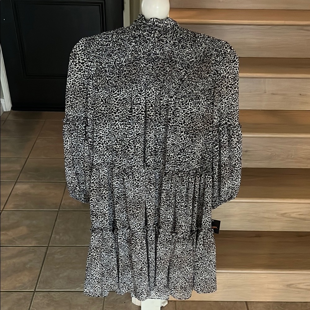Just...Taylor Black and White Mock Neck Sundress